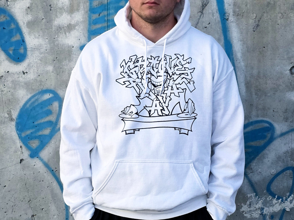 FUNKY GROOVEPLAYAZ DJ white hoodie