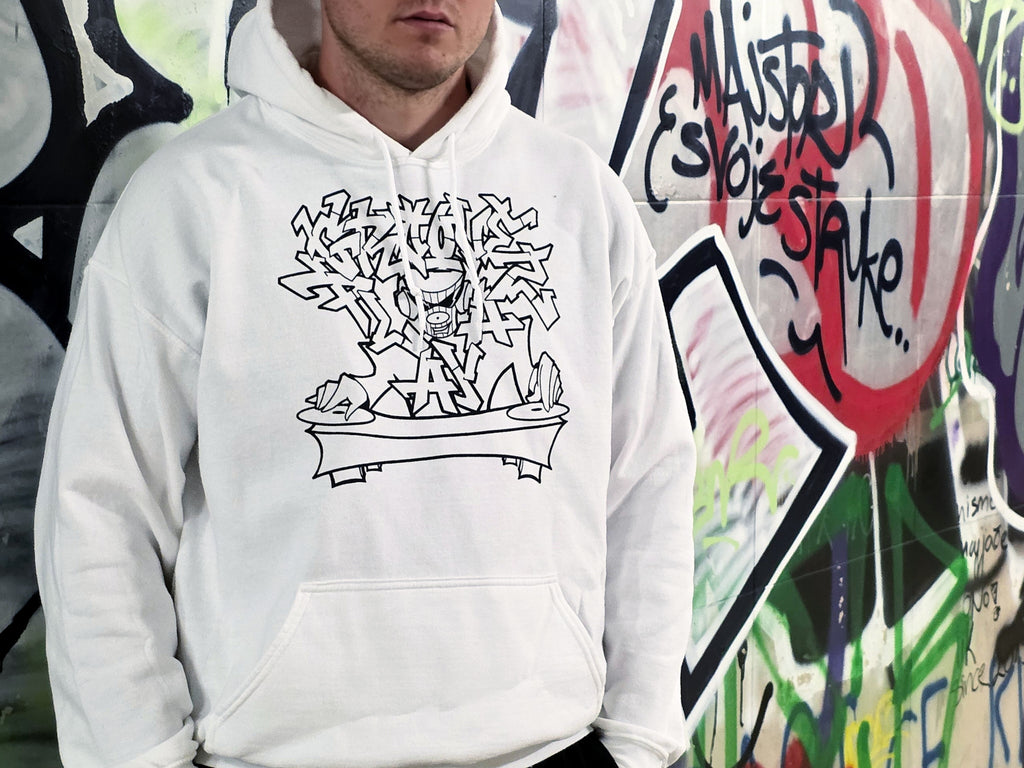 FUNKY GROOVEPLAYAZ DJ white hoodie
