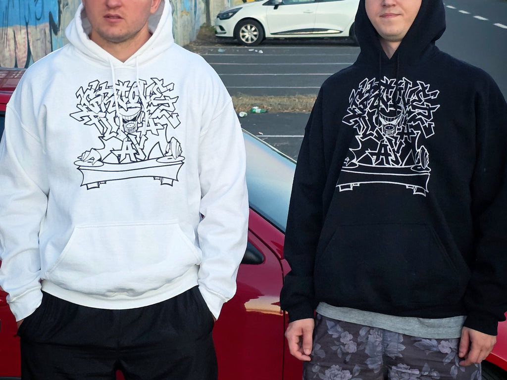FUNKY GROOVEPLAYAZ DJ white hoodie