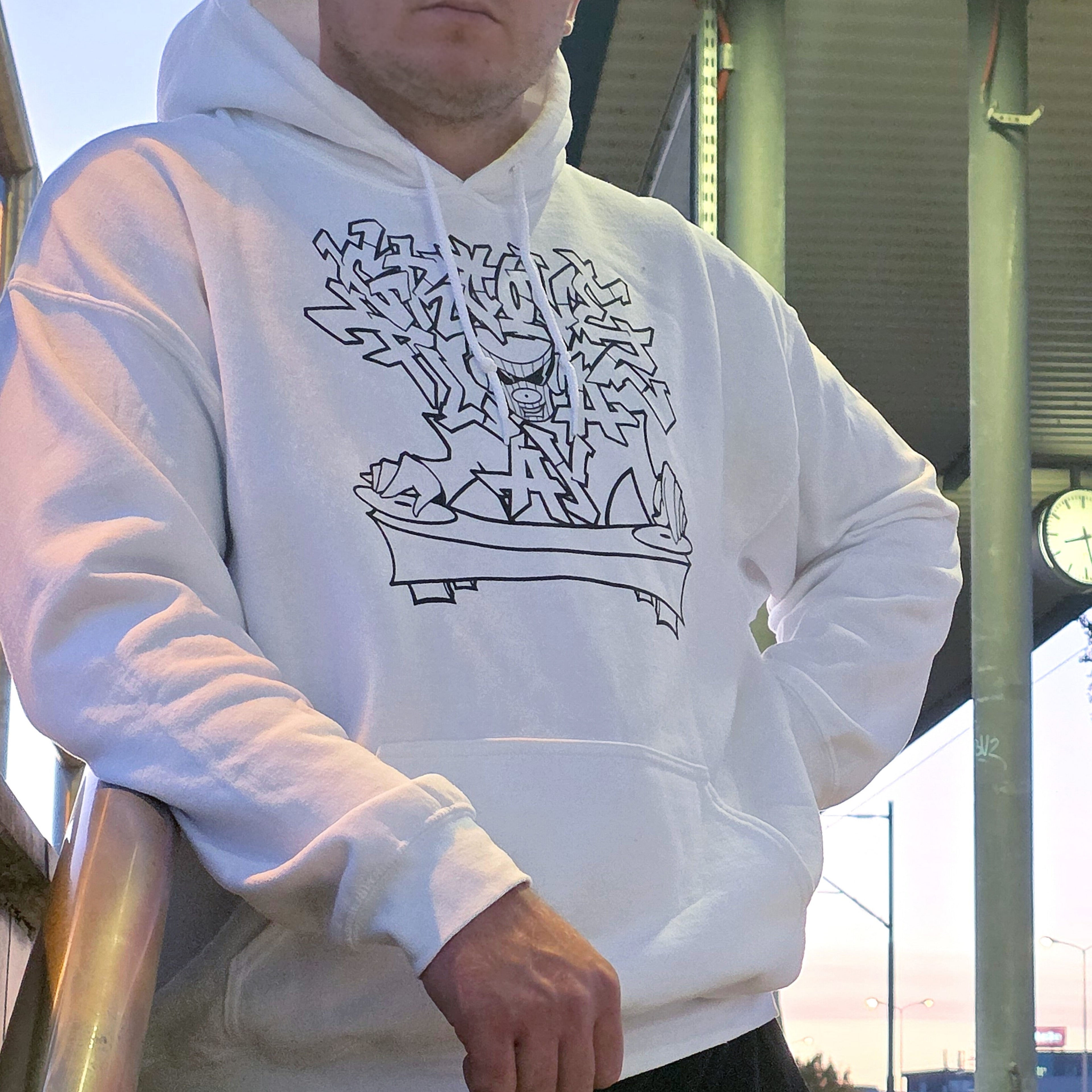 FUNKY GROOVEPLAYAZ DJ white hoodie